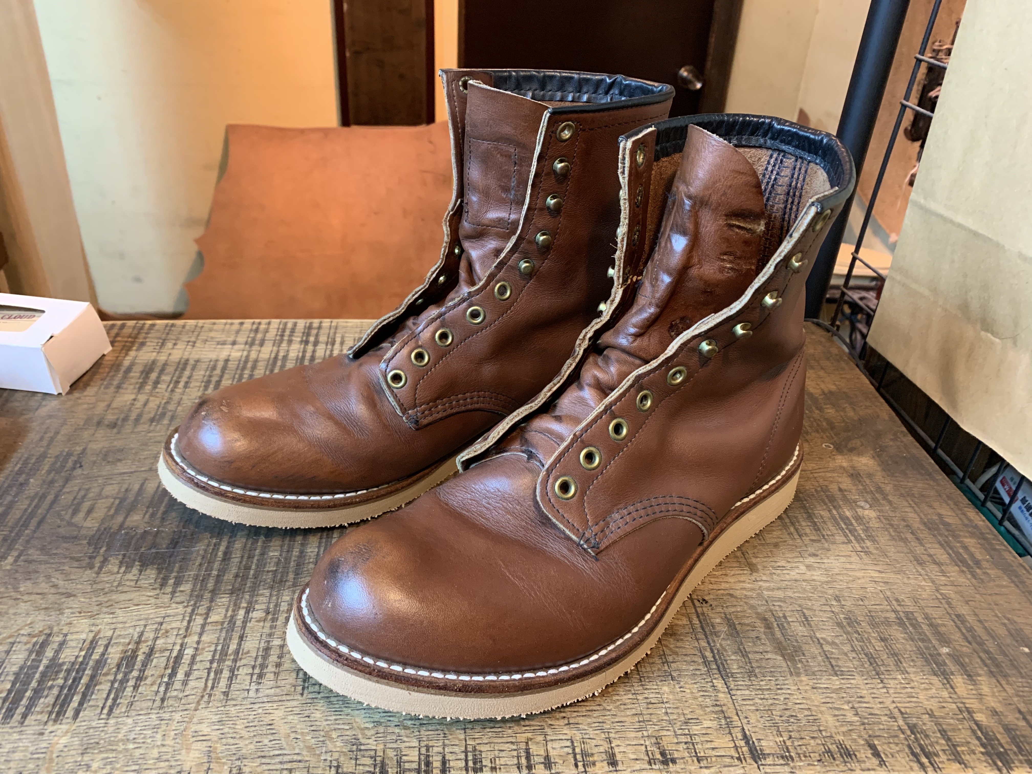 レッドウィング　ソール交換済み　モックトゥ　7 1/2 REDWING レッドウィング ソール交換済み！ モックトゥ 黒 7 1/2 REDWING