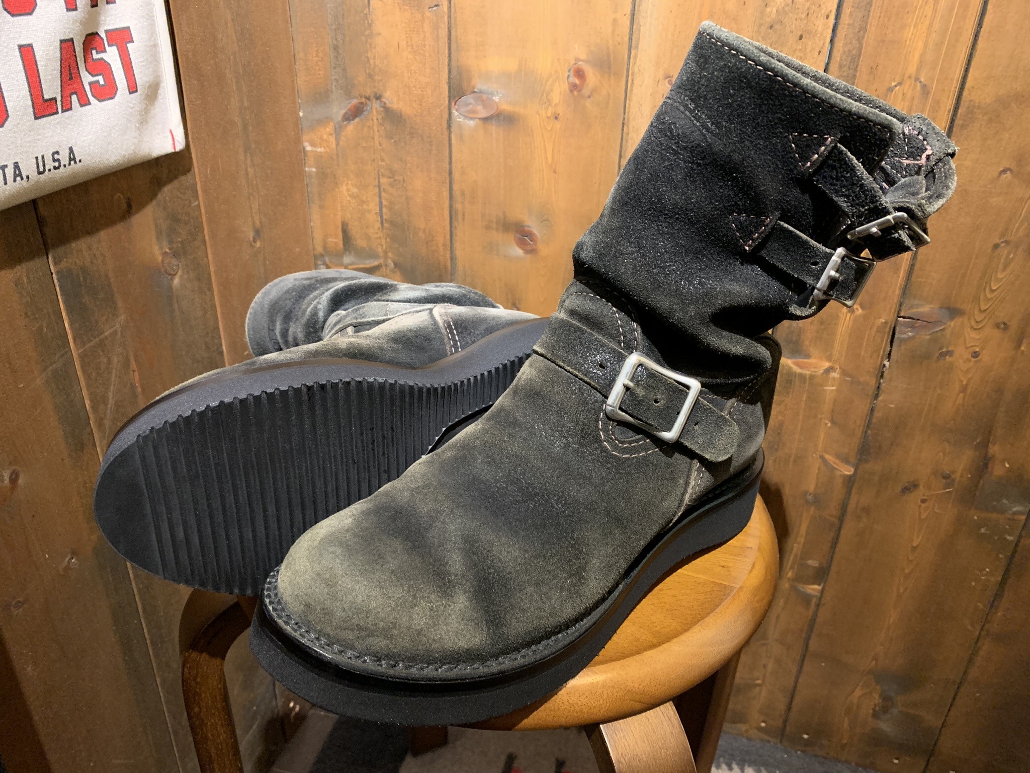 ワークブーツ　ウエスコ　WESCO シャークソール　26cm ブラウン　スエード Wesco Boss 中底交換 シングルレザーミッド vibram#2021ソール