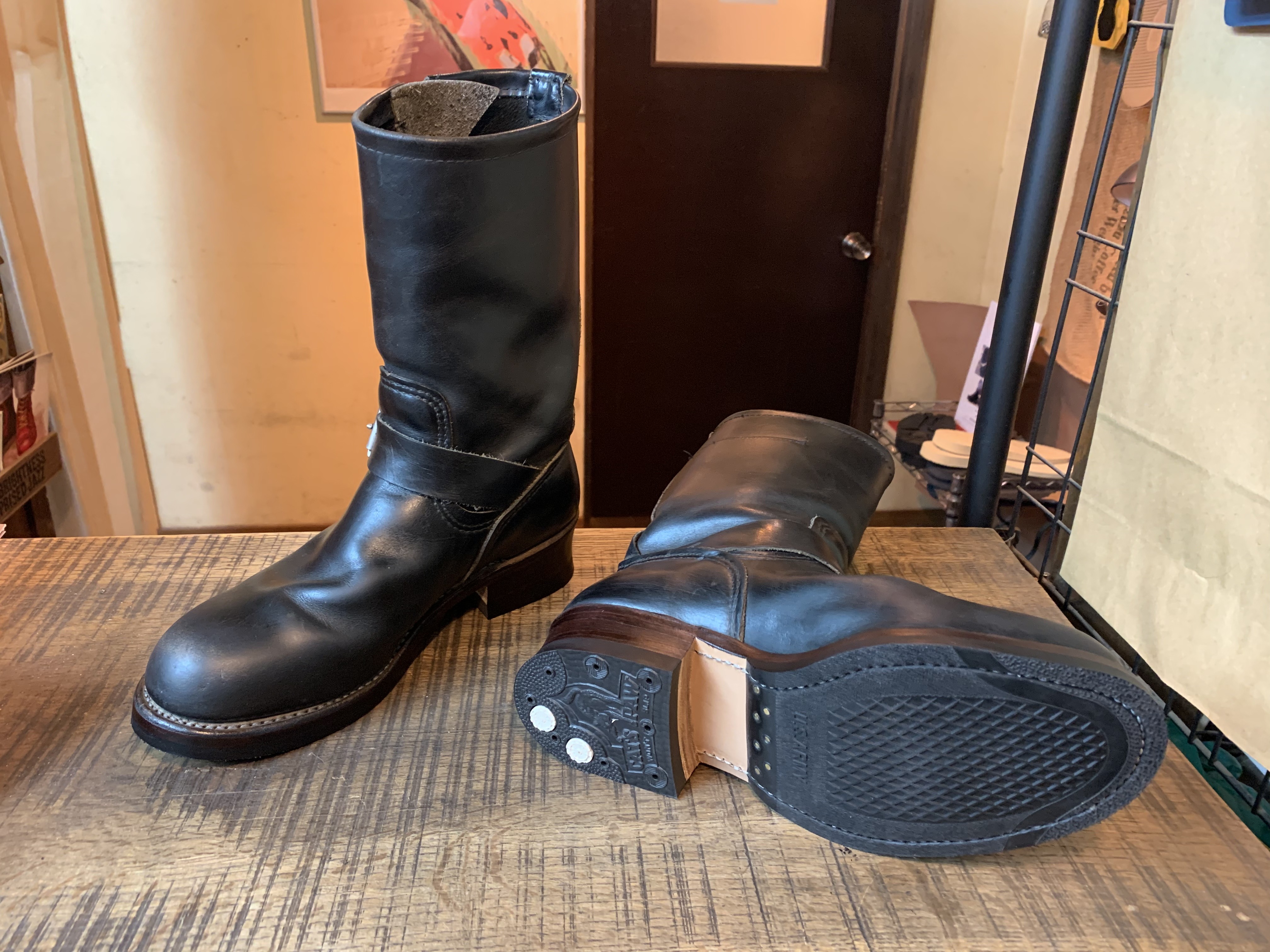 Redwing ナイフポケットエンジニアブーツ ARMYハーフソール＋キャッツポウヒール 先芯抜き: ソールリペア＆カスタム RED CLOUD