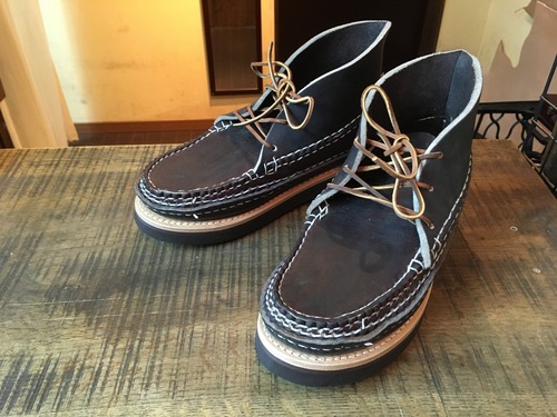 最終価格　アローモカシン　arrowmocassin ブラック　US8.5 ARROW MOCCASIN(アローモカシン) レザーミッドソール vibram