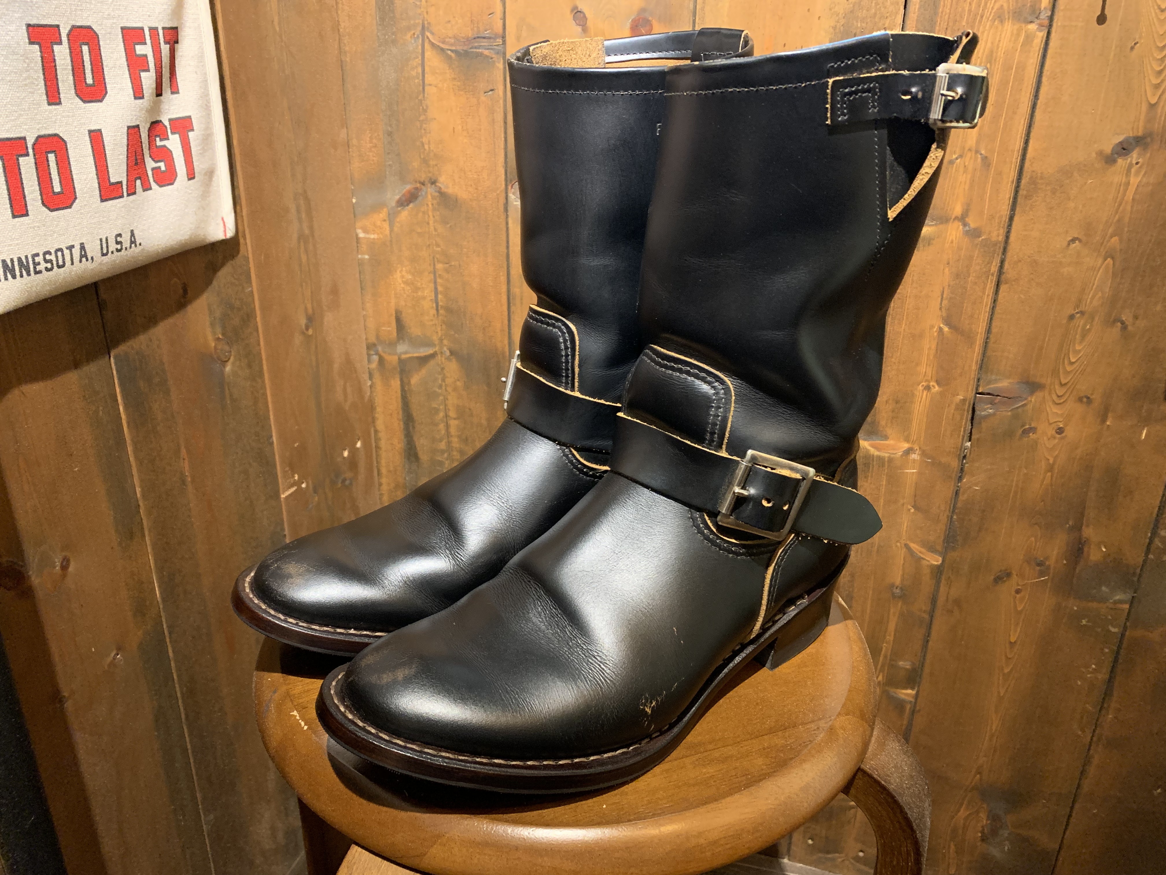 Redwing 2966 エンジニア 先芯抜き＋フラットボックス加工 レザーソール＆キャッツポウヒールカスタム: ソールリペア＆カスタム RED  CLOUD