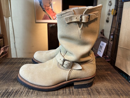 Redwing 8268 スエードエンジニアブーツ シャフト詰め: ソールリペア
