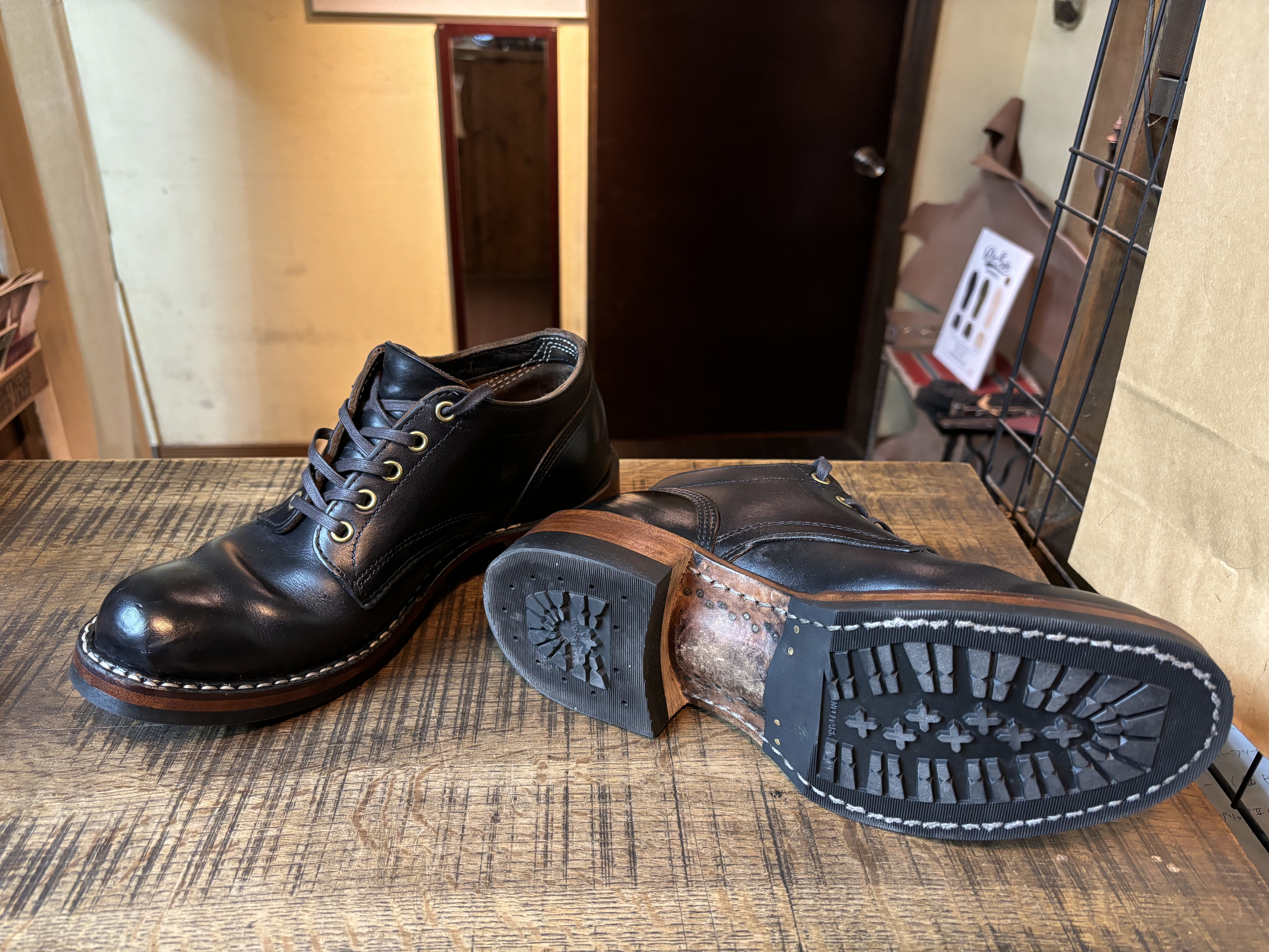 【ソール新品交換済】 BIRKENSTOCK スポーツオックスフォードシューズ SVEC ビジネスシューズ タンクソール 4ホール オックスフォード