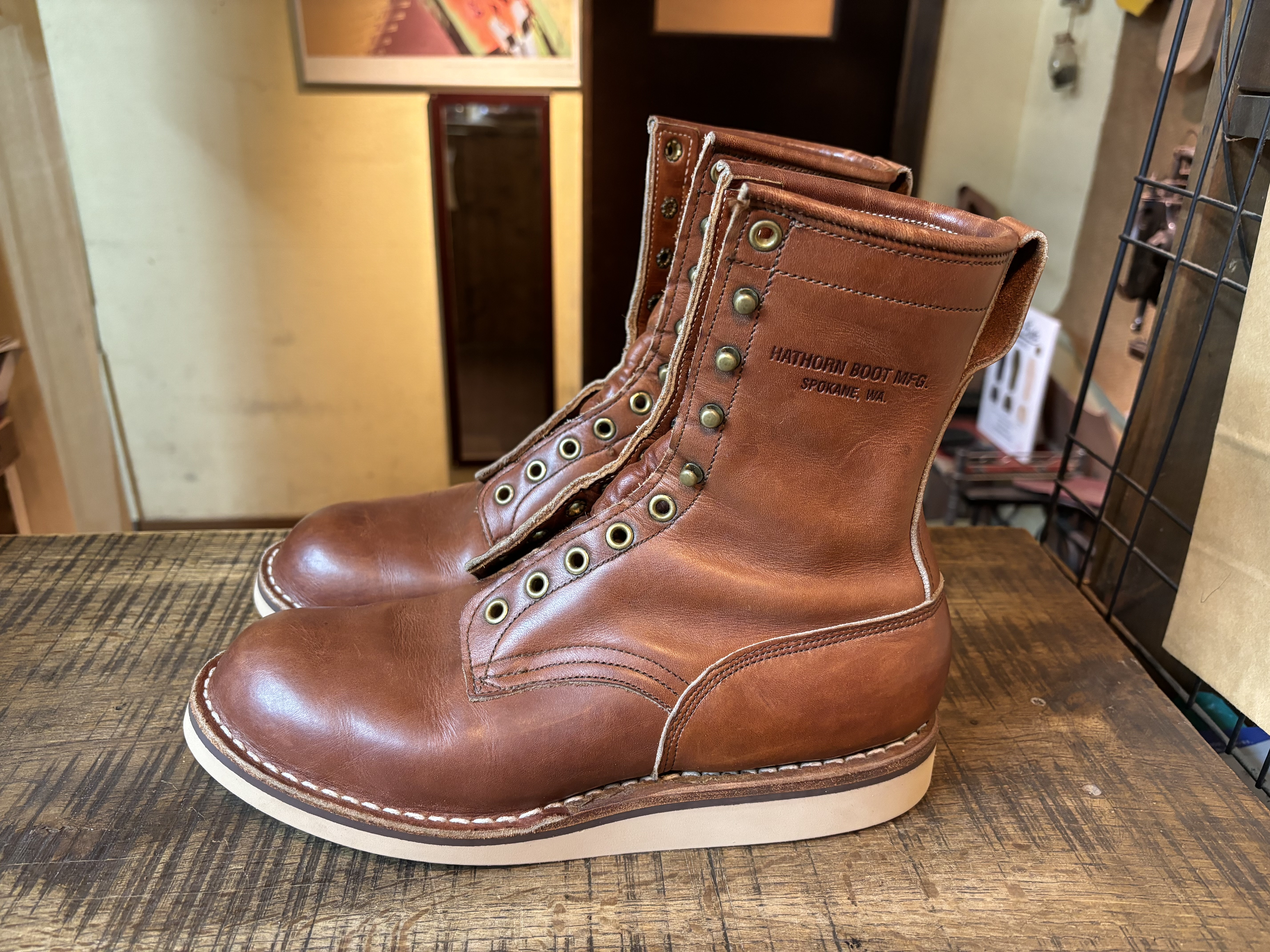 Hathorn(ハソーン) 8インチハイトブーツ 先芯抜き vibram#1002