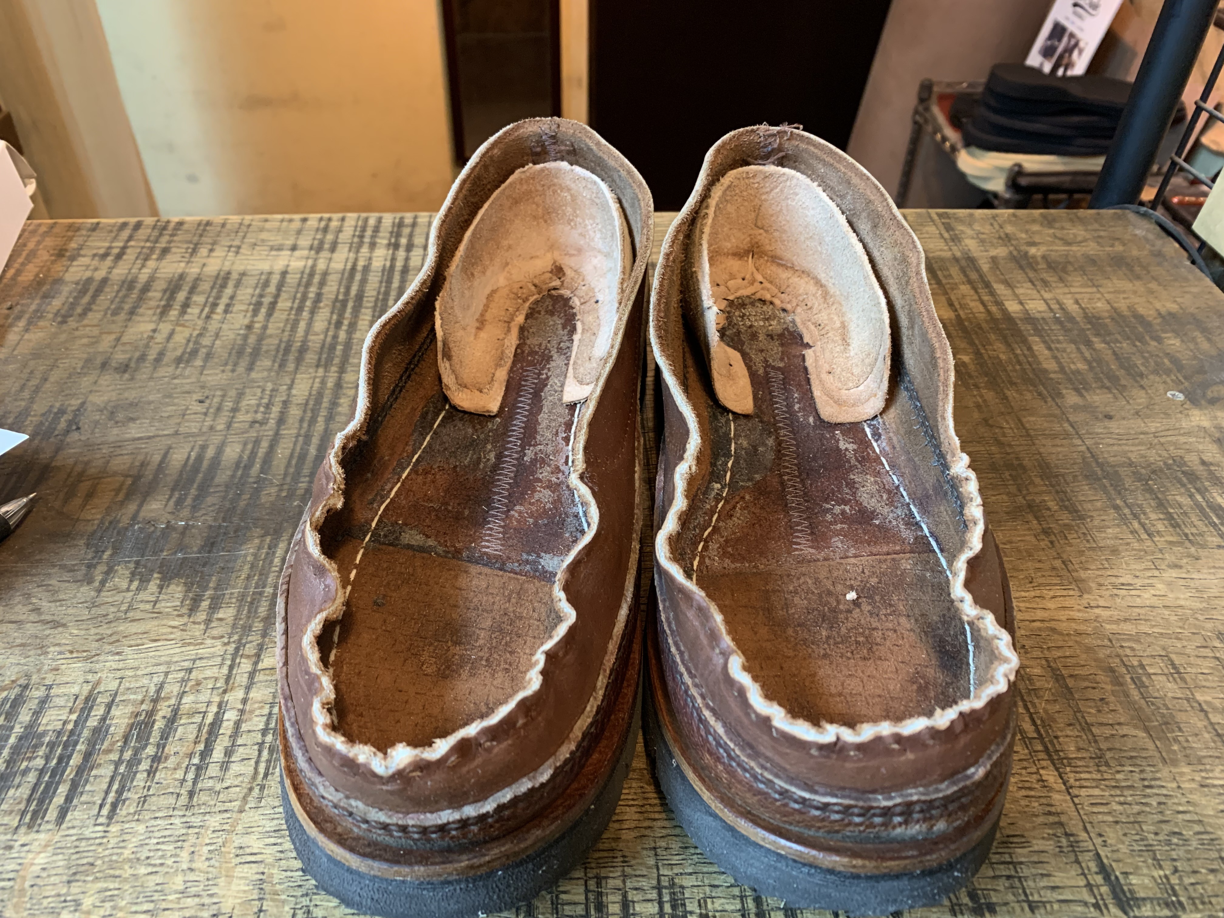 Russell moccasin キャンプモカシン ヒールカップ追加加工