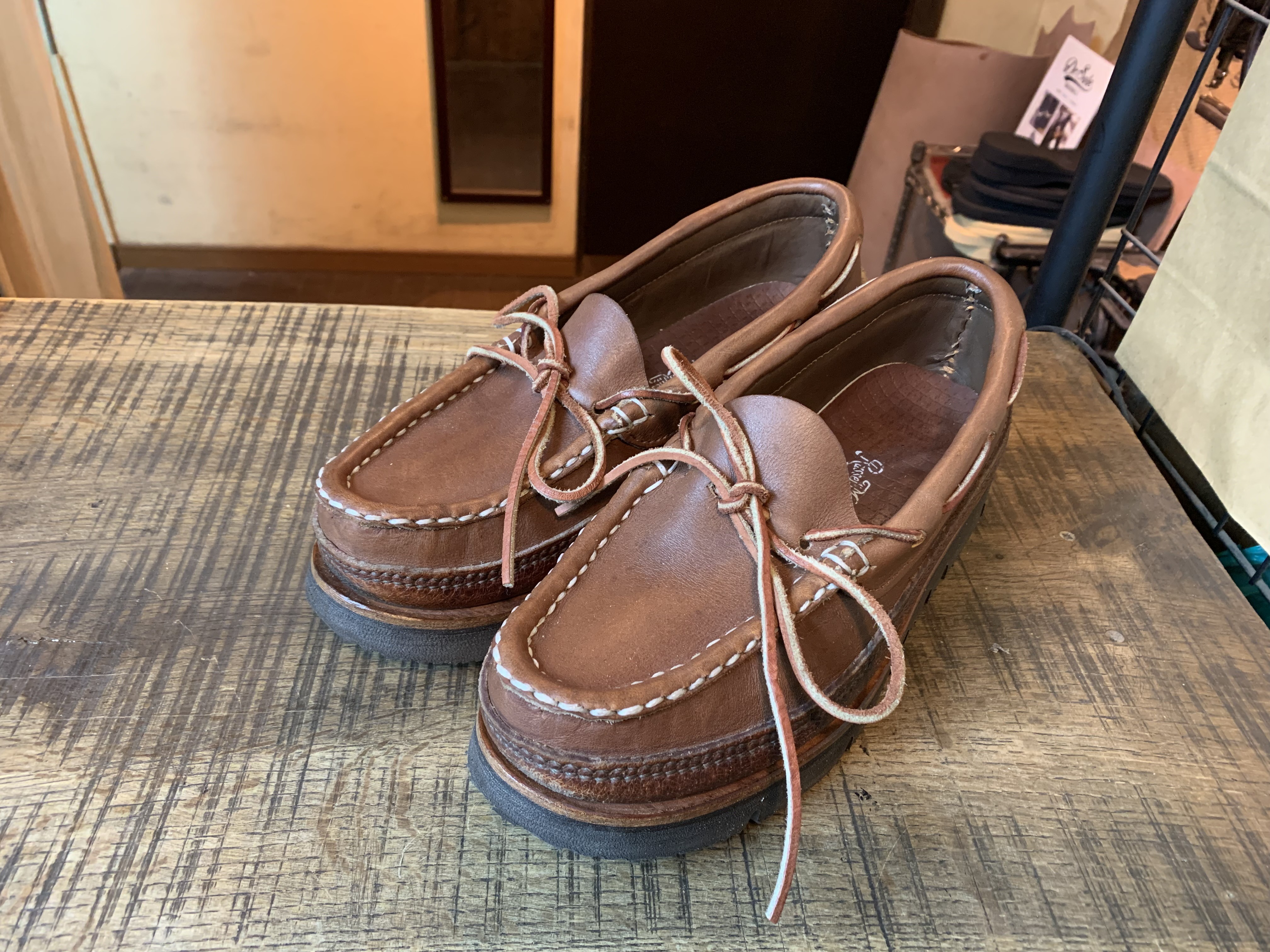 Russell moccasin キャンプモカシン ヒールカップ追加加工