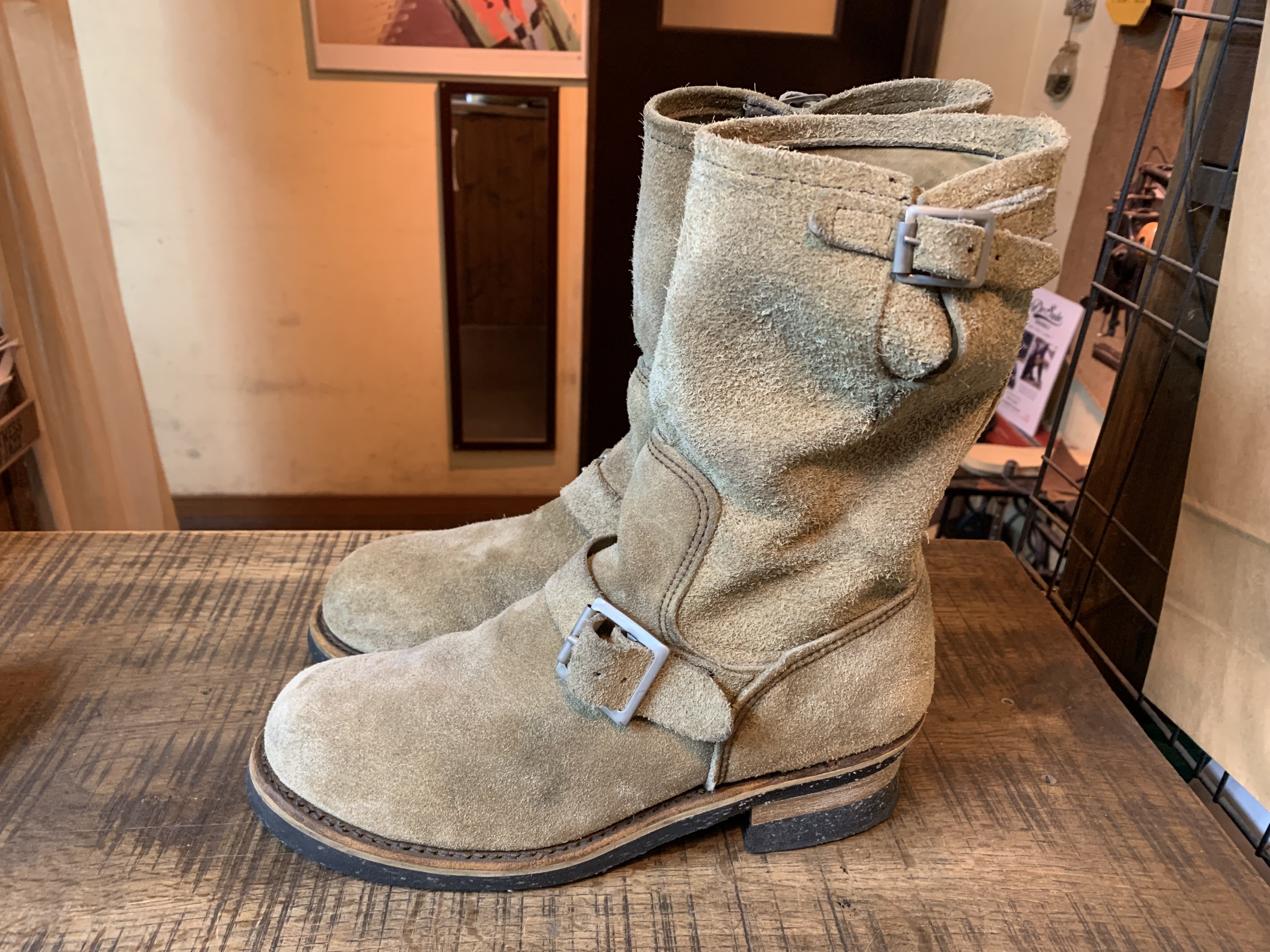 Redwing スエードエンジニアブーツ Dr.sole Raw Cord Half Sole